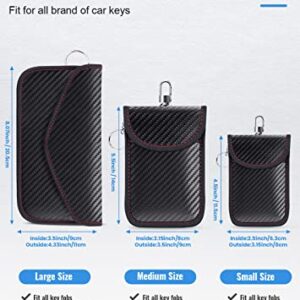 lanpard Faraday Bag for Key Fob(2 Pack), Faraday Cage Protector, Car RFID Signal Blocking Key Fob Protector, Double-Layers of Shielding Carbon Fiber Material Anti-Theft Faraday Pouch