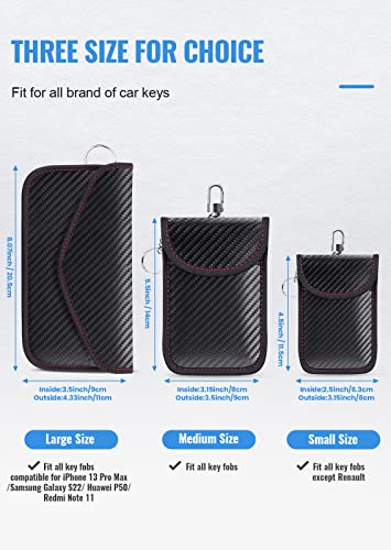 lanpard Faraday Bag for Key Fob(2 Pack), Faraday Cage Protector, Car RFID Signal Blocking Key Fob Protector, Double-Layers of Shielding Carbon Fiber Material Anti-Theft Faraday Pouch