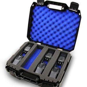 Casematix Customizable 2 Way Radio Case Fits Walkie Talkies and CB Radios Compatible with Arcshell , Baofeng , Midland , Motorola Talkabout , Retevis and Uniden and More