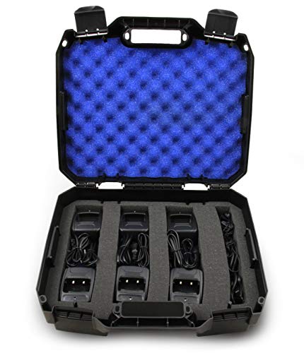 Casematix Customizable 2 Way Radio Case Fits Walkie Talkies and CB Radios Compatible with Arcshell , Baofeng , Midland , Motorola Talkabout , Retevis and Uniden and More