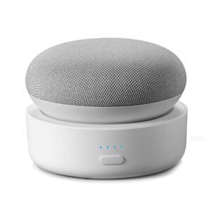 portable battery base for google nest mini 2, ggmm n2 10000mah nest mini 2 rechargeable charger stand docks, white (nest mini or charge cord not included)