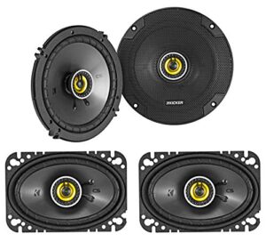 kicker (2) 46csc654 6.5″ 300w car audio speakers+(2) 46csc464 4×6 300w speakers