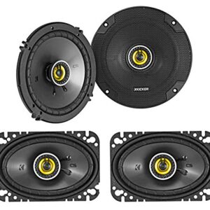 KICKER (2) 46CSC654 6.5" 300w Car Audio Speakers+(2) 46CSC464 4x6 300w Speakers