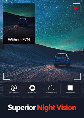 REDTIGER F7N 4K Dual Dash Cam Built-in WiFi GPS Front 4K/2.5K and Rear 1080P Dual Dash Camera for Cars,3.18 inch Display,170 Deg Wide Angle Dashboard Camera Recorder,Support 256GB Max