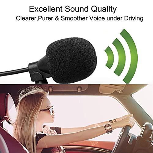 MICMXMO 3.5mm Car Microphone, Mic for Car Vehicle Head Unit GPS DVD Bluetooth Enabled Stereo Audio Radio Assembly Mic with 3m Cable, Plug and Play