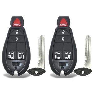 2 new keyless entry 5 buttons remote start car key fob m3n5wy783x, iyz-c01c for town country dodge grand caravan volkswagen routan