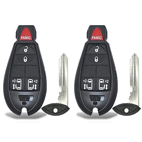 2 New Keyless Entry 5 Buttons Remote Start Car Key Fob M3N5WY783X, IYZ-C01C For Town Country Dodge Grand Caravan Volkswagen Routan