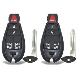 2 New Keyless Entry 5 Buttons Remote Start Car Key Fob M3N5WY783X, IYZ-C01C For Town Country Dodge Grand Caravan Volkswagen Routan