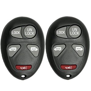 keyless2go replacement for keyless entry car key fob vehicles that use 5 button l2c0007t remote, self-programming – 2 pack