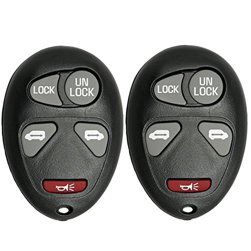 Keyless2Go Replacement for Keyless Entry Car Key Fob Vehicles That Use 5 Button L2C0007T Remote, Self-Programming - 2 Pack