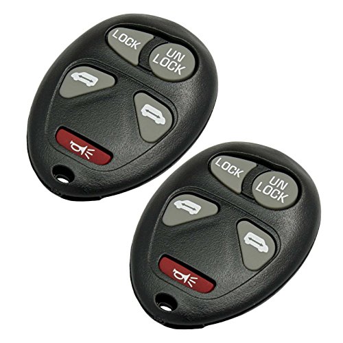 Keyless2Go Replacement for Keyless Entry Car Key Fob Vehicles That Use 5 Button L2C0007T Remote, Self-Programming - 2 Pack