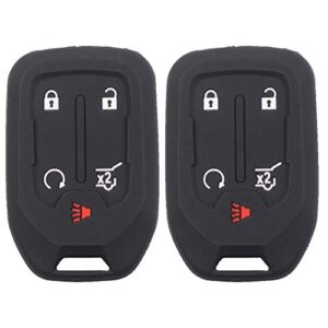 btopars 2pcs black rubber key fob remote case cover keyless entry holder shell compatible with gmc acadia terrain sierra chevrolet silverado hyq1aa 13584502 1551a-aa