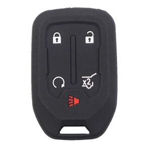 Btopars 2pcs Black Rubber Key Fob Remote Case Cover Keyless Entry Holder Shell Compatible with GMC Acadia Terrain Sierra Chevrolet Silverado HYQ1AA 13584502 1551A-AA