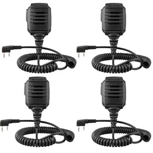 retevis ip54 waterproof 2 pin walkie talkie speaker microphone compatible with retevis rt22 rt21 rt68 h-777 rt22s rb29 rt86 rt-5r rt19 rt27 baofeng bf-f8hp uv-5r arcshell ar-5 two way radio(4 pack)
