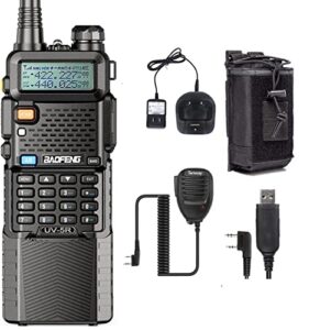 baofeng uv-5r two way radio with 3800mah battery and programming cable and radio case