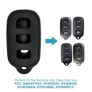 Keyless2Go Replacement for New Silicone Cover Protective Case for Select Toyota 4 Button Remotes - Black