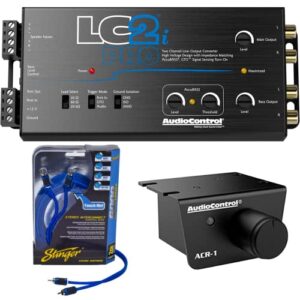 audiocontrol lc2i pro 2-channel line output converter with impedance matching, accubass with 2-channel interconnect cable