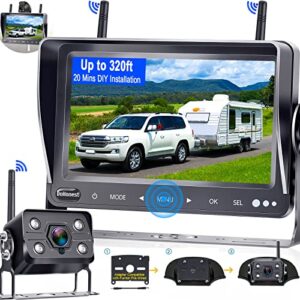 dohonest rv backup camera wireless hd 1080p 7” rear view dvr monitor kit 4 channels bluetooth trailer reverse cam adapter for furrion pre-wired rvs truck van infrared night vision waterproof s19