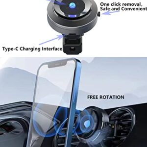 Unee Wireless Car Charger, Auto Air Suction Fast Charging Phone Mount Car Air Vent Cell Phone Holder Compatible iPhone/Android/Samsung/Pad/Ebook (Black)