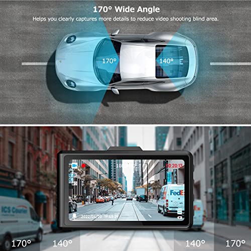 Dash Cam Front and Rear, SPADE Dual Dash Camera 1080P with 32G SD Card, Waterproof Backup Camera, DVR Car Dashboard Camera 1296P with Night Vision WDR G-Sensor Parking Monitor Loop Recording[Up-Grade]