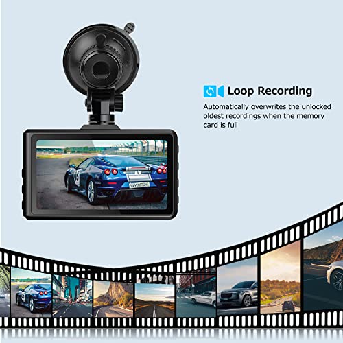 Dash Cam Front and Rear, SPADE Dual Dash Camera 1080P with 32G SD Card, Waterproof Backup Camera, DVR Car Dashboard Camera 1296P with Night Vision WDR G-Sensor Parking Monitor Loop Recording[Up-Grade]