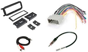 absolute usa radio stereo install dash kit + wire harness + antenna adapter for jeep grand cherokee (02-04), liberty (02-07), wrangler (03-06)