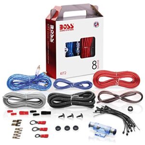 boss audio systems kit2 8 gauge amplifier installation wiring kit – a car amplifier wiring kit helps you make connections and brings power to your radio, subwoofers and speakers