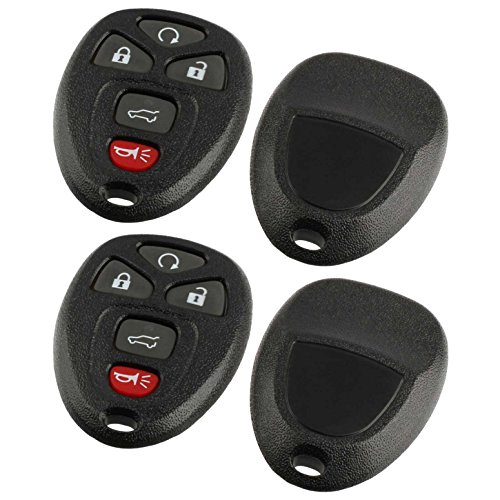 Key Fob Shell fits 2007-2015 Buick Cadillac Chevy GMC Saturn Keyless Entry Remote Case & Button Pad (15913415, OUC60221), Set of 2