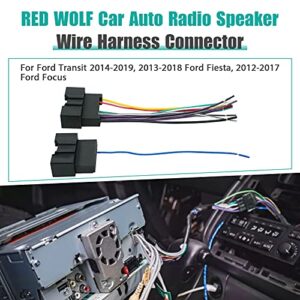 RED WOLF Radio Stereo Wiring Harness Connector Plug for Ford Transit 2014-2019, 2013-2018 Ford Fiesta, 2013-2017 Ford Focus