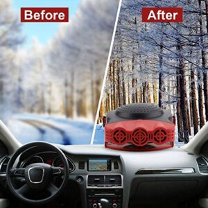Car Heater 12V,2 in1 Fast Heating Defrost Defogger for Car Windshield, Portable Car Heater Defroster That Plugs into Cigarette Lighter with 180° Rotating Base, 150W Car Heating and Cooling Fan