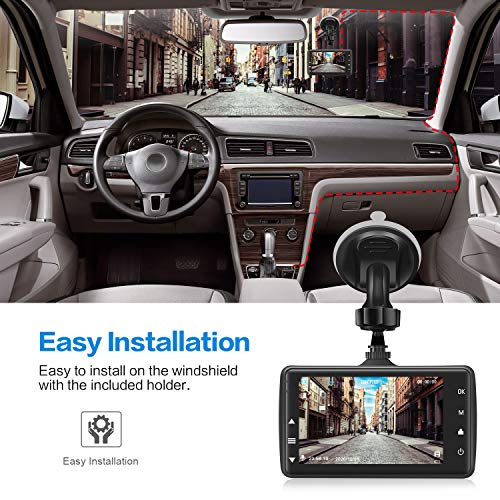 Dash Cam Front with 32G SD Card, BOOGIIO 1080P FHD Car Driving Recorder 3'' IPS Screen 170°Wide Angle Dashboard Camera Aluminum Alloy Case, WDR G-Sensor Parking Monitor Loop Recording Motion Detection