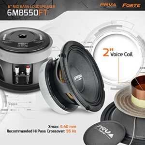 PRV AUDIO 6.5 Inch Midbass Speaker 6MB550FT 8 Ohm Loudspeaker with 550 Watts Program Power, 275 Watts RMS Power, Pro Audio Mid Bass Loudspeaker (Single)