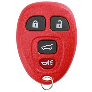 keyless entry remote red suv key fob for buick cadillac chevrolet gmc saturn (15913416, ouc60270)