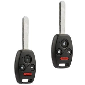 fits 2008 2009 2010 2011 2012 honda accord coupe key fob keyless entry remote (mlbhlik-1t), set of 2