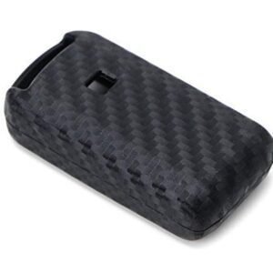 iJDMTOY Carbon Fiber Pattern Soft Silicone Key Fob Cover Case Compatible with Mitsubishi Lancer Evolution or Outlander