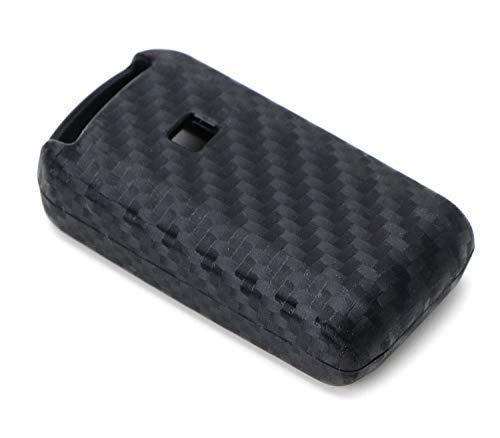 iJDMTOY Carbon Fiber Pattern Soft Silicone Key Fob Cover Case Compatible with Mitsubishi Lancer Evolution or Outlander