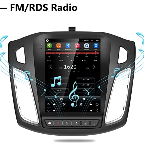 Android 10.1 Car Stereo 9.7 inch Radio for Ford Focus 2012-2018 Capacitive Touch Screen with iOS/Android Mirror Link WiFi GPS Navigation Bluetooth USB Multimedia Player Backup Camera SWC