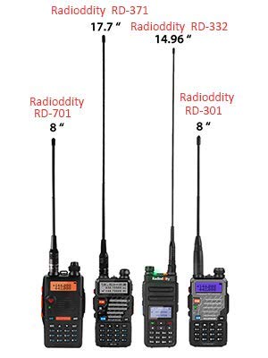 Radioddity RD-332 14.96in SMA-Male High Gain Antenna for Radioddity GM-30 GD-77 GD-77S VHF/UHF 136-174/400-470MHz Dual Band Handheld Radio