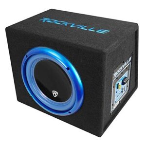 Rockville RVB10.1A 10 Inch 500W Active Powered Car Subwoofer+Sub Enclosure Box