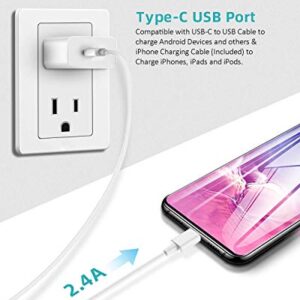 [MFi Certified] 20W Fast USB Type C Wall Charger with 6.6 Feet Cable Cord Compatible with iPhone 14 Max Pro/14 Pro/14 Plus/14/13/12/11/XS/XR/X/8/7/6/5/SE/5c iPad Pro/Mini/Air Airpods (2-Pack)