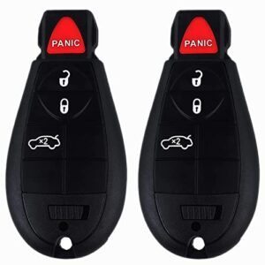 key fob replacement fit for 2008-2013 dodge charger journey durango/ 2008-2014 grand caravan challenger/ 2008-2011chrysler 300 keyless entry remote start control m3n5wy783x, set of 2