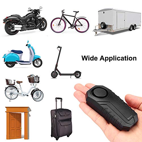 wsdcam 113dB Bike Alarm Wireless Vibration Motion Sensor Waterproof Motorcycle Alarm with Remote