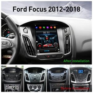 Car Radio Stereo T-Style Head Unit Replacement for Ford Focus 2012-2018, Android 12 Built-in Apple Carplay Android Auto GPS Navigation DSP WiFi 10.4" IPS Touchscreen 2GRAM 32G ROM, 2023 New Upgraded