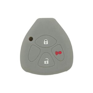 segaden silicone cover protector case holder skin jacket compatible with toyota scion 3 button remote key fob cv4421 gray