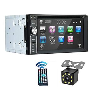 ezonetronics backup camera included + double din car stereo dvd/cd/am/fm player radio bluetooth capacitive touch screen support usb sd 1080p multi language remote control