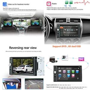 EZoneTronics Backup Camera Included + Double Din Car Stereo DVD/CD/AM/FM Player Radio Bluetooth Capacitive Touch Screen Support USB SD 1080P Multi Language Remote Control