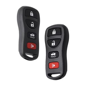 xinxusong 2pcs car key fob keyless entry remote kbrastu15 4-btn compatible with armada altima maxima sentra quest cwtwb1u758 cwtwb1u821 28268-c991a fx35 fx45 350z ex35 g35 qx56