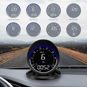 ACECAR Digital GPS Speedometer, Car Universal HUD Head Up Display with GPS Speed MPH, Driving Direction Compass, Altitude, Driving Distance, Overspeed Alarm HD Display, for All Vehicle (G6)