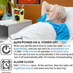 ZHIWHIS Shortwave Radio, MP3 Player with Weather Radios Portable AM FM, Retro Bluetooth Speaker with 6 EQ Modes, Rechargeable Alarm Clock Receiver with Sleep Time and NOAA Alerts ZWS-701