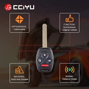 cciyu 4 Buttons Key Fob Replacement Keyless Entry Remote Car Key Fob Clicker Transmitter Alarm Replacement for 08-15 for H onda Accord/Pilot KR55WK49308 267T-5WK49308 5WK4930 (Pack of 1)